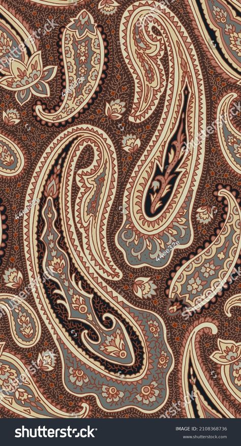 Handdrawn Seamless Pattern Design Paisley Style Stock Illustration 2108368736 | Shutterstock Paisley Fashion, Seamless Pattern Design, Seamless Pattern Vector, Styled Stock, Color Pallets, Image Illustration, Seamless Pattern, Seamless Patterns, Stock Illustration