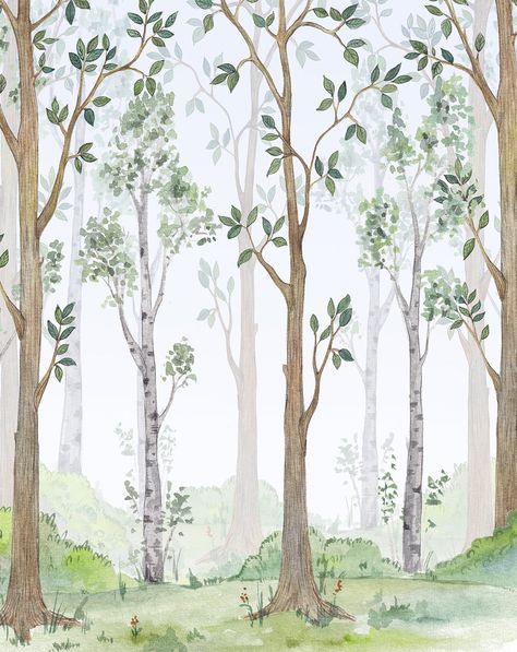 0 Woods Wallpaper, Hidden Forest, Gender Neutral Style, Matte Fabric, Paint Types, Forest Trees, Forest Wallpaper, Wood Wallpaper, Printed Backdrops