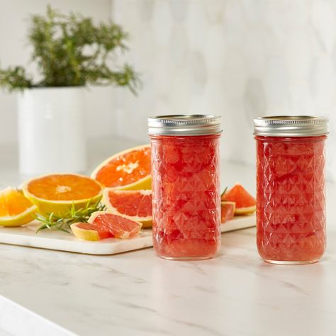 Canning Grapefruit Recipe | Ball® Mason Jars Canning Grapefruit, Grapefruit Recipe, Grapefruit Jam, Water Bath Canning Recipes, Jam Maker, Canning And Preserving, Grapefruit Recipes, Food Canning, Canning Fruit