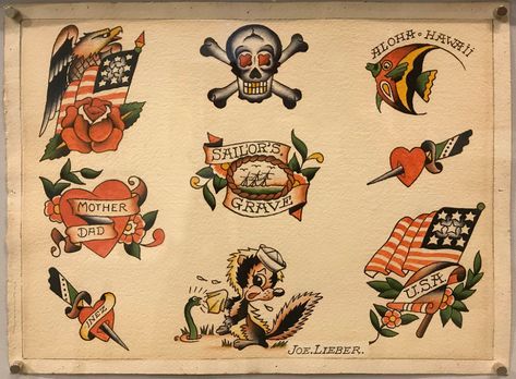 Brooklyn Joe Lieber, Joe Lieber Tattoo Flash, Brooklyn Joe Lieber Tattoo Flash, Ship Wheel Tattoo, Antique Tattoo, Sleeve Filler, Trad Flash, Vintage Tattoo Flash, Wheel Tattoo