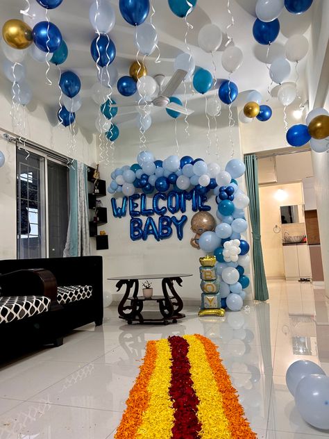 Baby Boy Welcome Decoration At Home, Welcome Baby Decoration Ideas At Home, Baby Boy Welcome Decoration, Welcome Baby Boy Decoration Ideas, Welcome Home Decoration, Balloon Decoration For Birthday, Welcome Decoration, Welcome Home Decorations, 1st Birthday Invitation Template