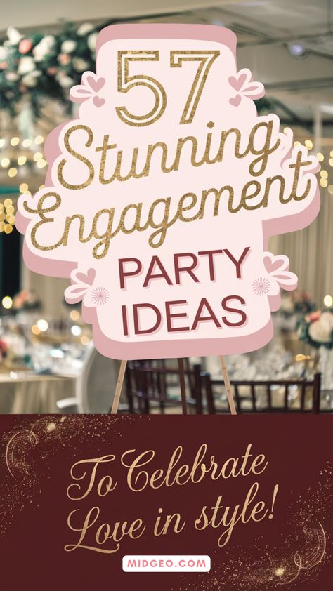 engagement party ideas 💍✨ Planning an engagement party that’s as unique as your love story? Discover 57 unforgettable ideas to make your celebration shine! From dreamy backyard setups to DIY decor hacks, we’ve got everything you need to wow your guests. Whether you’re hosting at home or dreaming of an outdoor soirée, these tips cover themes, decorations, and budget-friendly inspo. Perfect for couples who want a memorable (and stress-free!) party. Ready to celebrate? Let’s get inspired! 🎉 Planning an engagement party? Discover creative engagement party ideas, themes, decorations, and budget-friendly options for a stylish at-home or backyard event. Creative Engagement Party Ideas, Engagement Party Ideas Themes, Planning An Engagement Party, Outdoor Engagement Party, Backyard Event, Backyard Engagement Parties, Engagement Party Themes, Hosting At Home, Dreamy Backyard