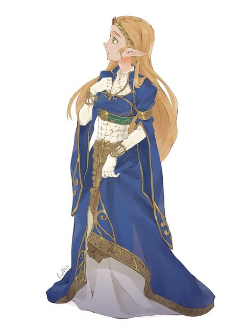 lulles on Twitter: "Though I miss the shoulder pauldrons from OoT and TP, the royal dress Zelda wears in BotW is very pretty too~… " Zelda Royal Dress, Zelda Dress, Zelda Drawing, Zelda Fanart, Hyrule Castle, Princesa Zelda, Botw Zelda, Zelda Cosplay, Zelda Botw