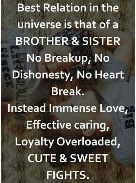 Brother Sister Quotes Funny, Best Brother Quotes, Bro And Sis Quotes, Brother N Sister Quotes, Brother Sister Love Quotes, Siblings Funny Quotes, Big Brother Quotes, Brother And Sister Relationship, Birthday Quotes For Her