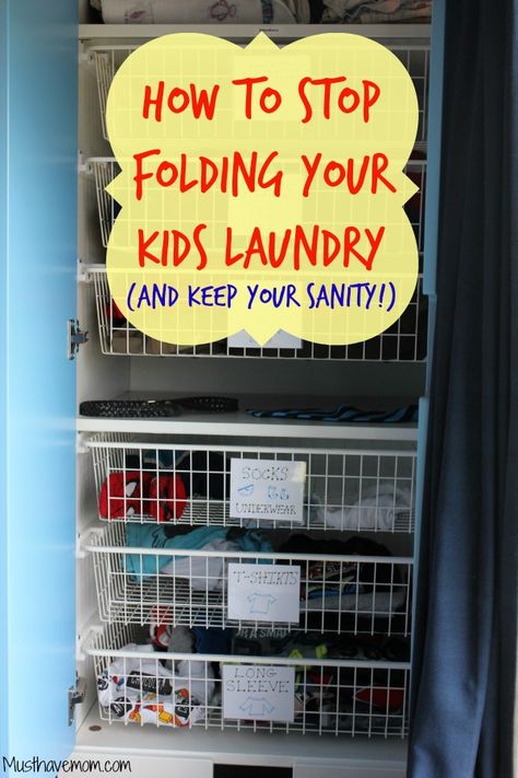 How To Stop Folding Laundry (And Keep Your Sanity!) - This mom shares her system and despite being very Type A it works! Musthavemom.com #EverydaySharpie #PMedia #ad Clothes In Drawers, Kids Clothes Storage, Kids Clothes Organization, Kid Laundry, Organize Clothes, Laundry Detergent Recipe, Laundry System, Detergent Recipe, Organized Closet