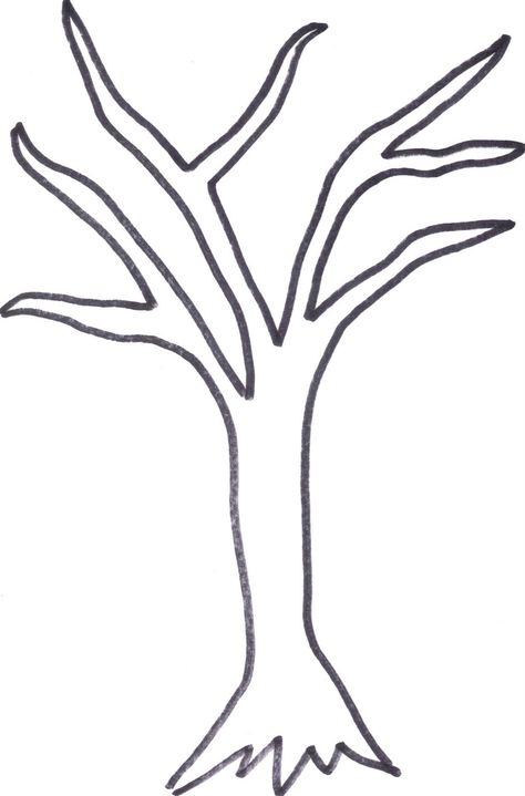 printable tree trunk | Here is the tree outline if anyone wants to cut it out or print it out ... Tree Trunk Drawing Simple, Tree Trunk Print, Winter Tree Template Free Printable, Winter Tree Template, Tree Trunk Template, Tree Trunk Drawing, Leaf Template Printable, Printable Tree, Tree Drawing Simple