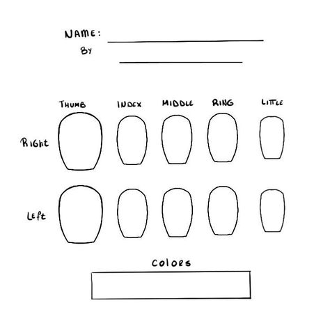 nail art Nail Art Blank Template, Nails Design Template, Empty Nail Template, Omori Nails Ideas, Nail Template Designs, Nail Design Template, Nails Template, Printable Nail Art, Nail Art Templates