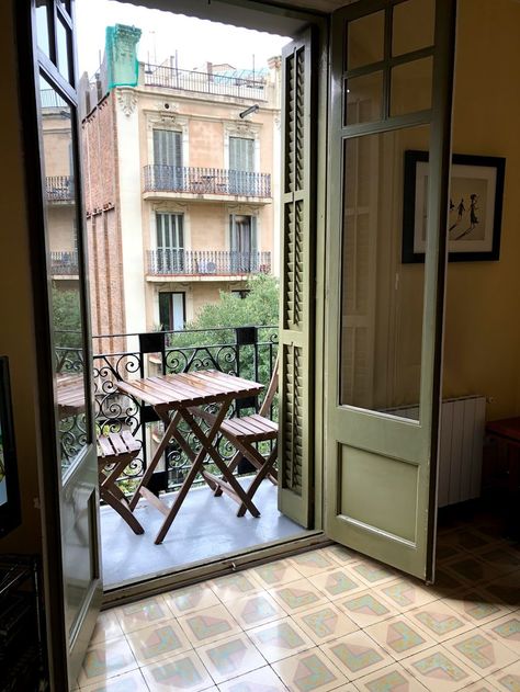 Barcelona Apartment Aesthetic, Apartment In Barcelona, Apartment In Spain Aesthetic, Barcelona Balcony, Malta Apartment, Spanish Apartment Barcelona, Barcelona Flat, Barcelona Apartment Balconies, Mediterranean Apartment