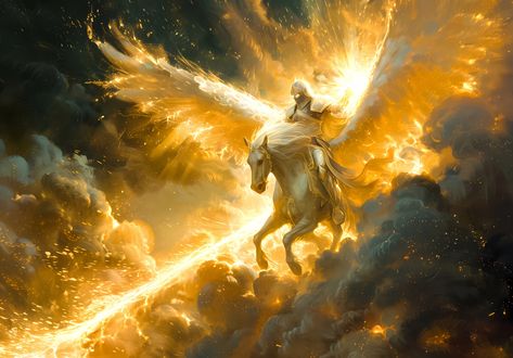 Ascension of Valasthar, the Lightbringer,  on ArtStation at https://www.artstation.com/artwork/bl149E Celestial Armor, Kingdom Of Light, Hand Outstretched, Warrior Angels, Golden Energy, Eternal Light, Among The Clouds, Molten Gold, Half Sleeve Tattoos Drawings