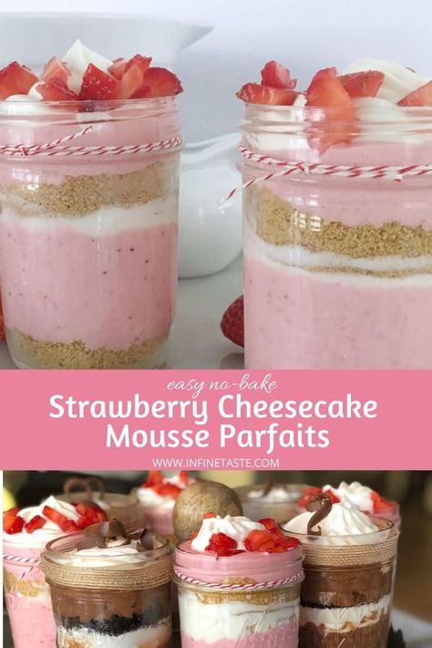 Pink Parfait Desserts, Valentine’s Day Parfait, Strawberry Parfait Cups, Dessert Parfait Cups, Jello Parfait Recipes, Parfait Recipes Dessert, Cheesecake Parfait Cups, Pudding Parfait Cups, Parfait Desserts Easy