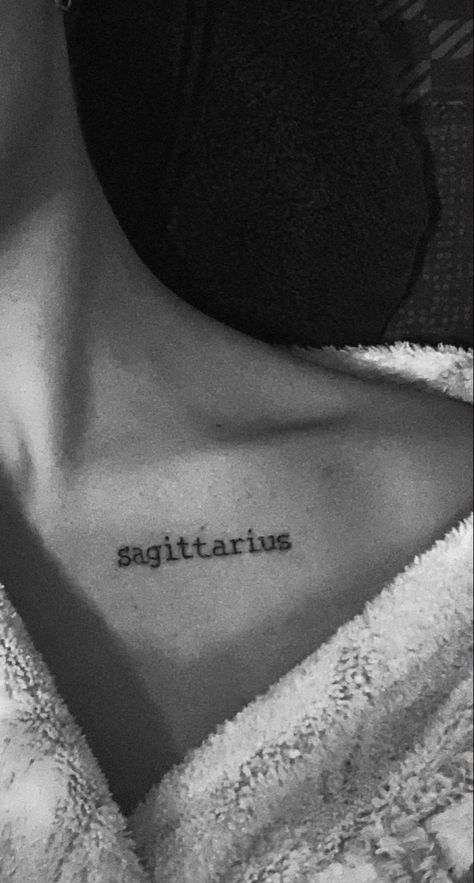 Aesthetic Sagittarius Tattoo, Sag Tattoo Ideas, Sagittarius Neck Tattoo, Sag Tattoos For Women, Small Tattoos Sagittarius, Tattoos For Sagittarius Women, Petite Tattoos With Meaning, Sag Tattoo Sagittarius, Tattoo Ideas Female Zodiac