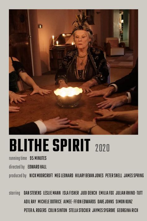 Blithe Spirit Movie Poster Spirit Movie Poster, Aimee Ffion Edwards, Spirit Movie, Emilia Fox, Edward Hall, Blithe Spirit, Leslie Mann, Dan Stevens, Isla Fisher