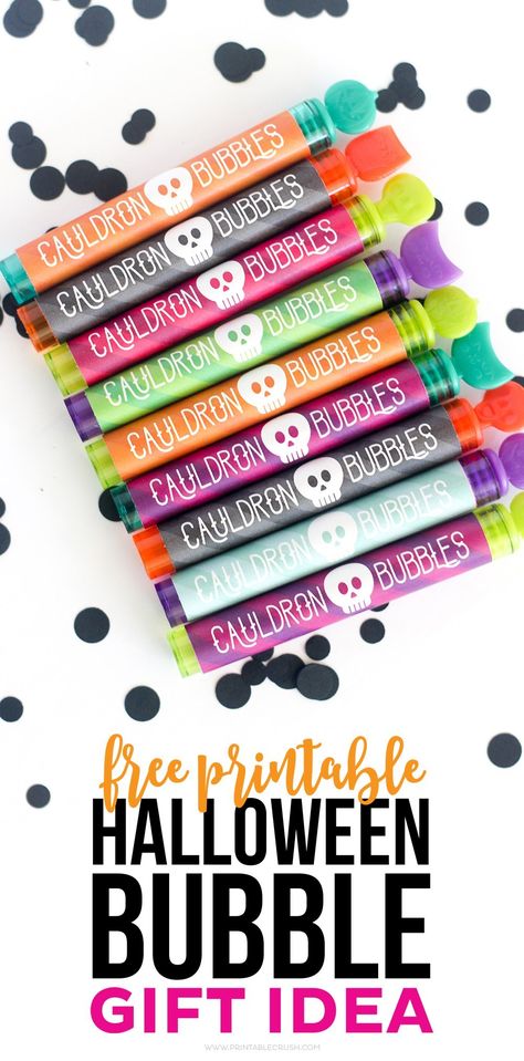 This Halloween Printable Bubble Gift Idea is perfect for a Halloween Party Favor! Download this adorable and spooky printable for FREE! Halloween Bubbles, Cauldron Bubbles, Crush Posts, Hocus Pocus Party, Bubble Gift, Fun Halloween Food, Halloween Idea, Halloween Printables Free, Halloween Sewing