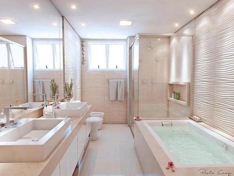 Bathroom Decor Modern Luxury, Bilik Air, Bathroom Decor Luxury, Bathroom Design Luxury, Bad Design, Dream Bathrooms, Bathroom Layout, Modern Bathroom Design, Dream Home Design