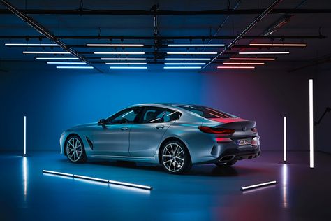 BMW Unveils Four-Door 8 Series Gran Coupe | HYPEBEAST Car Showroom Lighting, Bmw Showroom, Bmw Series 1, Bmw 8 Series Gran Coupe, Bmw Car Showroom, Luxurious Car Showroom, Bmw Headlights, Car Headlight Design, M3 Bmw