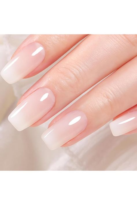 Born Pretty Milky White Gel Nail Polish Opal Jelly White Translucent Natural Color Gel Polish U V LED Nail Art Manicure Varnish Milky White Jelly Nails, Jelly White Nails, How To Make Milky White Nail Polish, Milky White Gel Polish, Milky Pink Gel Polish, Sheer Milky White Nail Polish, Gel Powder Nails, White Gel Nails, Sns Nails