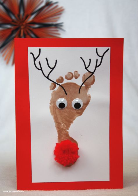 afdruk van de voet: rendier Reindeer Footprint, Diy Christmas Crafts For Kids, Winter Diy Crafts, Footprint Crafts, Christmas Crafts For Kids To Make, Diy Christmas Crafts, Mason Jar Crafts Diy, Crafts For Kids To Make, Winter Diy