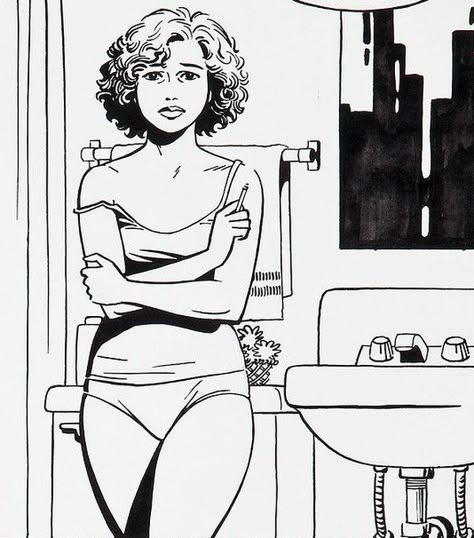 Jaime Hernandez Art, Action Illustration, Jaime Hernandez, Love And Rockets, Late November, Illustration Projects, Classic Girl, Mixed Media Sculpture, Bristol Board