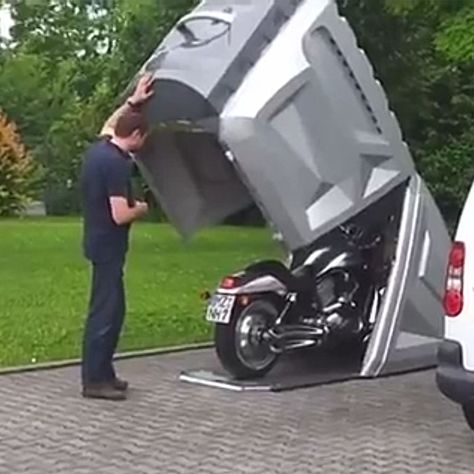 Best Motorcycle Storage Shed | BikeBOX24 | TheSuperBOO! Motorbike Storage Ideas, Motorbike Shed Ideas, Diy Motorcycle Shed, Motorcycle Storage Ideas, Motorcycle Shed Ideas, Motorcycle Garage Ideas, Motorcycle Storage Garage, Motorcycle Shed, Motorbike Shed