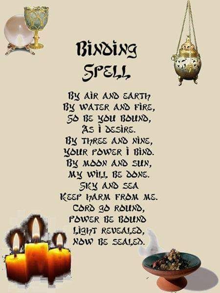 Binding Spell items needed: just your voice Shadow Witch, Wicca Book Of Shadows, Obsession Spell, Binding Spell, Wiccan Books, Real Spells, Wiccan Magic, Magic Spell Book, Magick Spells