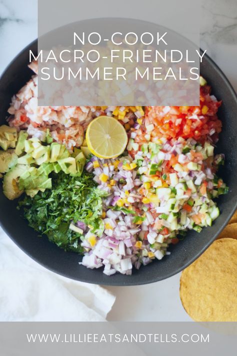 Trying to hit your fitness goals this summer? No problem. These delicious no-cook summer meals. are the perfect fit! They're easy to make, and they don't require you to turn on your oven! A win-win. Lillieeatsandtells.com No Oven Meals, No Oven Dinners, Meals For Summer, Oven Dinners, Summer Meals, Macro Meals, Food List, Food Lists, No Problem