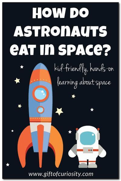 How do astronauts eat in space? A hands-on activity activity to help kids understand the challenges of preparing food and eating in space. If your kids are learning about astronauts and space travel, this is such a fun and simple activity to incorporate into your space unit study. #space #astronauts #STEM #STEAM #giftofcuriosity #handsonlearning || Gift of Curiosity Space Activities For Kids, Space Lessons, Space Preschool, Rain Dance, Space Unit, Outer Space Theme, Space Activities, Summer Reading Program, Astronauts In Space