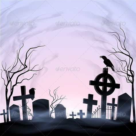 Graveyard Cemetary Drawings, Cemetery Silhouette, Wiccan Drawings, Graveyard Tattoos, Graveyard Illustration, Graveyard Tattoo, Graveyard Art, Doctor Halloween, Rip Tattoo