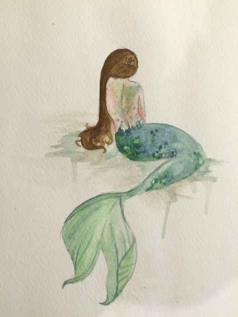 Mermaid Watercolor Painting, Vida Aesthetic, Mermaid Watercolor, Beach Paintings, Mermaid Kids, Whimsical Art Paintings, Watercolor Mermaid, Mermaid Painting, Water Colours