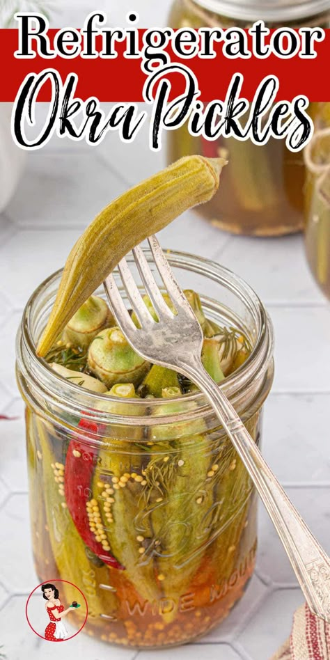 Pickled Okra Recipe, Pickled Okra Recipes, Pickled Things, Easy Pickling Recipes, Pickle Recipes Homemade, Okra Recipe, Restless Chipotle, Pickled Foods, Pickled Okra