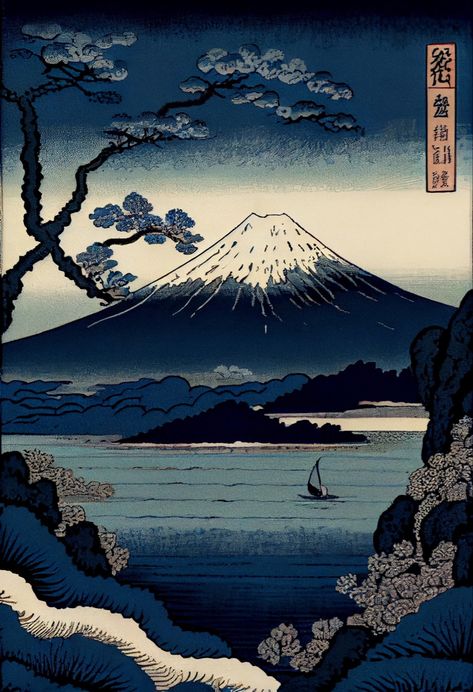 Pink Mountains, Katsushika Hokusai, Mount Fuji, Style Art, Contemporary Artists, Aesthetic Anime, Lake, Water, Art