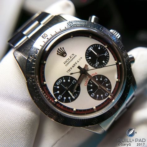 Rolex “Paul Newman” Daytona with characteristic subdial numerals and block indices, Tiffany and Co. dial Daytona Paul Newman, Rolex Daytona Paul Newman, Rolex Paul Newman, Paul Newman Daytona, Daytona Watch, Rolex Vintage, Rolex Cosmograph Daytona, Swiss Army Watches, Skeleton Watches