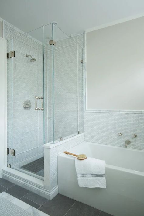 Walk In Bathroom Showers, Tile Walk In Shower, Bathroom Shower Design, Bathroom Redesign, Master Bath Remodel, Bathroom Tub, Bathroom Remodel Designs, Bathroom Remodel Shower, Subway Tiles