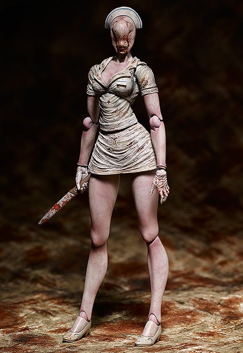 http://www.goodsmile.info/en/product/4993/figma+Bubble+Head+Nurse.html Bubble Head Nurse, Silent Hill 1, Silent Hill Nurse, Silent Hill Art, Red Pyramid, Pvc Paint, Silent Hill 2, Creepy Doll, Survival Horror Game