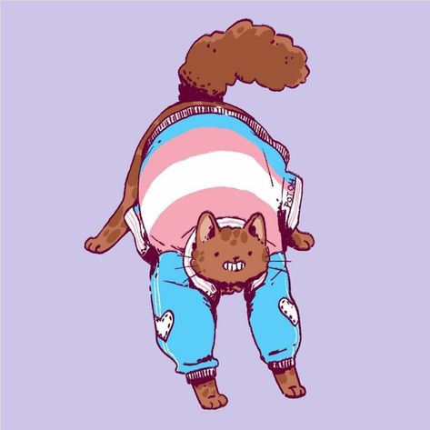 Transgender Pride! ^ day 6 💙💗 Pride cats by @potoh Ftm Tips, Pride Colours, Pride Day, Trans Pride, Day 6, Flag