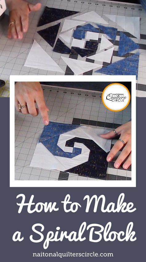 Creating the look of a spiral block without curved piecing or foundation paper piecing can be done using a Snail’s Trail block- Ashley Hough shows you how to make one. Snail Trail Quilt, Snail Trail, Curved Piecing, Foundation Paper Piecing, Block Pattern, Paper Piecing, Quilting, Foundation, Pattern