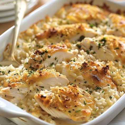 Baked Chicken And Wild Rice Recipes, No Peek Chicken Casserole Recipes, Old School Chicken And Rice Casserole, Chicken Rice Dump Casserole, Chicken And Rice Casserole Recipes Crock, Chicken And Rice For A Crowd, Rice A Roni Chicken Bake, Chicken With Jasmine Rice Recipe, Campbell Chicken And Rice