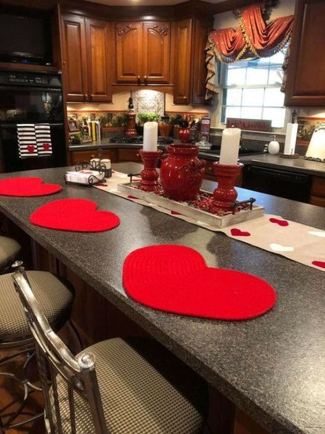 50+ Romantic Valentines Table Setting Ideas for a Cozy Night In | HubPages Valentines Table Setting, Black Tile Fireplace, Black Hearth, Valentines Basket, Painting Brick, Vday Decor, Valentines Table, Preschool Valentine Crafts, Toddler Valentine Crafts