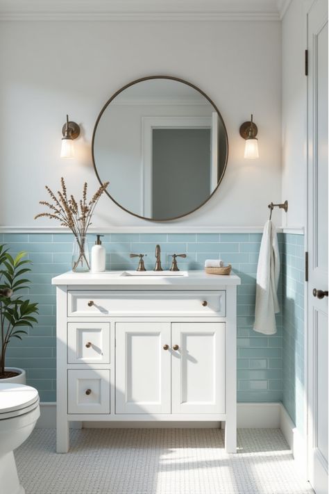 Light wood bathroom vanity