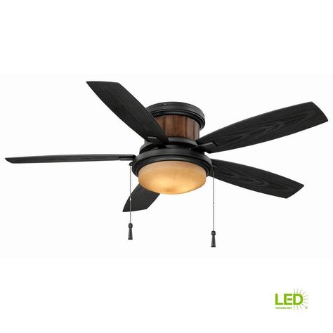 Hampton Bay Roanoke 48 in. LED Indoor/Outdoor Natural Iron Ceiling Fan with Light Kit Hampton Bay Ceiling Fan, Ceiling Fan Size, Iron Ceiling, Outdoor Light Bulbs, Bronze Ceiling Fan, Ceiling Fan Light Kit, White Ceiling Fan, Outdoor Fan, Style Cottage