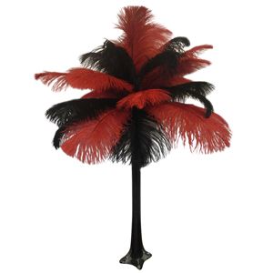 "Red and Black" Ostrich Feather Centerpiece - Wholesale Event Solutions Feather Centerpiece Wedding, Ostrich Feather Centerpieces, Black Centerpieces, Black Red Wedding, Craft Boutique, Eiffel Tower Vases, Tower Vase, Feather Centerpieces, Prom Theme