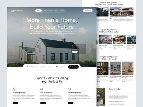 DreamHouse - Real Estate Landing Page Real Estate Landing Page, Real Estate Landing Pages, Real Estate Website Design, Wireframe Design, Real Estate Marketing Design, Real Estate Sign Design, Mobile Web Design, Creative Web Design, Ui Design Inspiration