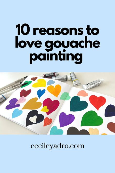 10 reasons to love gouache painting Gouache Tutorial Step By Step, Guache Art Gouache Painting, Gouache Tips, Gouache Art For Beginners, Gouache Tutorial, Beginners Landscaping, Gouache Illustration, Doodle Bug, Art For Beginners