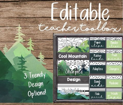 Mountain Classroom Decor, Grade 8 Classroom, Mountain Classroom, Preschool Classroom Themes, Elementary Classroom Themes, Camping Classroom, America Theme, Teacher Toolbox Labels, Class Theme