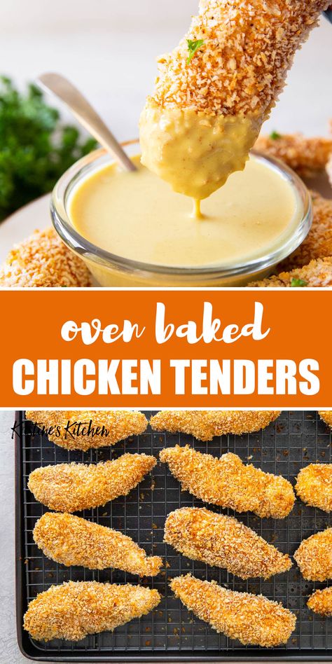 These Chicken Tenders are crispy, well seasoned, and so simple to make. Serve them with your favorite dipping sauces for an easy dinner that the whole family will love. Chicken Tenders Oven, Chicken Tender Recipes Baked, Baked Chicken Tenderloins, Oven Dinners, Tender Recipes, Oven Baked Chicken Tenders, Baked Chicken Strips, Dinner Recepies, Easy Oven Baked Chicken