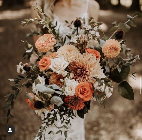 Unique Fall Wedding Bouquets, Wedding Color Inspiration Summer, Moody Fall Bouquet, November Wedding Florals, Fall Aisle Decorations Wedding, Wedding Pumpkins, Rustic Boho Wedding Bouquet, Real Flower Bridal Bouquet, Terracotta Wedding Flowers