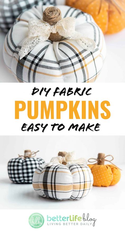 Diy Fabric Pumpkins, Fall Pumpkin Crafts, Fabric Crafts Diy, Diy Fabric Crafts, Fall Sewing, Thanksgiving Decorations Diy, Easy Fall Crafts, Fall Thanksgiving Decor, Diy Summer