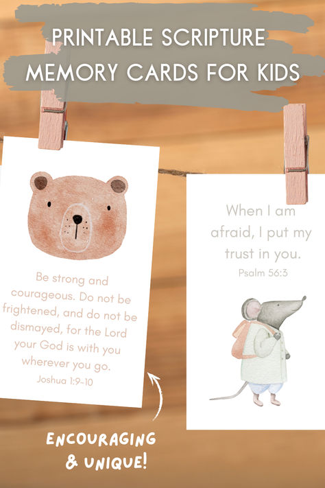 Bible Memory Cards for Kids, Watercolor Bible Verse Cards, Scripture Cards, Kids Activity, Homeschool, Printable, Gods love, Jesus, Verse Watercolor, Animals Watercolor Scripture, Scriptures For Kids, Ministry Gifts, Memory Activities, Verses For Kids, Morning Basket, Verse Cards, Scripture Memory, Bible Verse Cards