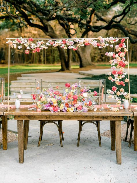 Terrain Over The Table Rod, Metal Decorative Over The Table Rod, Table Top Party Decor, Flowers Hanging Over Table Wedding, Flower Arch Over Table, Hanging Flower Over Table, Diy Hanging Flowers Over Table, Overhead Table Decor, Wedding Special Effects