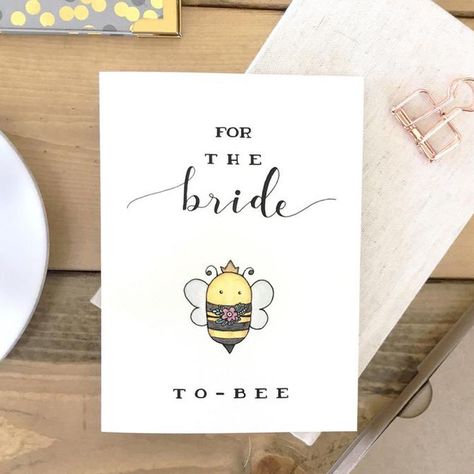 Bride To Be Card, Card For Bride, Bride To Bee, Bridal Shower Wishes, Bridal Card, Wedding Shower Cards, Funny Wedding Cards, Bridal Shower Card, Bride Card