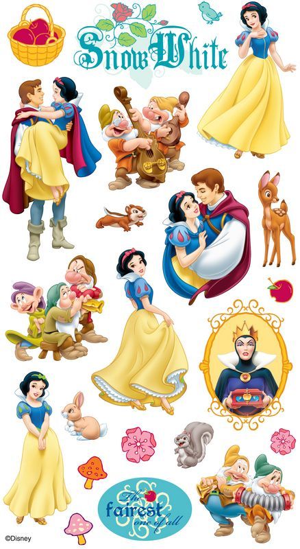 Snow White Characters, Winter Planner Stickers, Cinderella Characters, Disney Project Life, Monsters Inc Boo, Deco Disney, Characters Disney, Walt Disney Princesses, Snow White Birthday Party